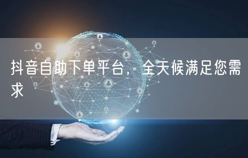抖音自助下单平台，全天候满足您需求