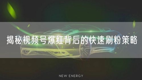 揭秘视频号爆红背后的快速刷粉策略