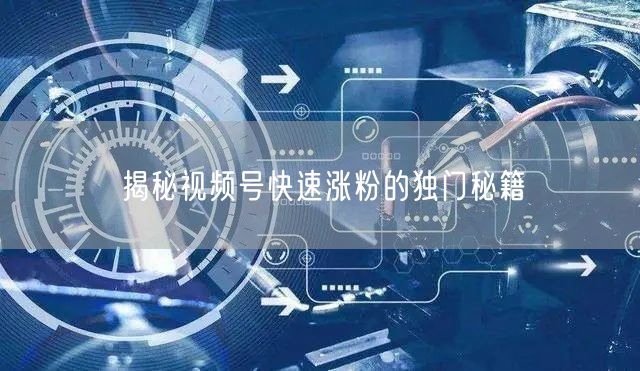 揭秘视频号快速涨粉的独门秘籍