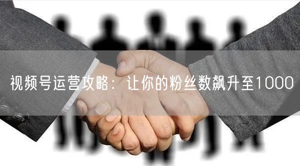 视频号运营攻略：让你的粉丝数飙升至1000