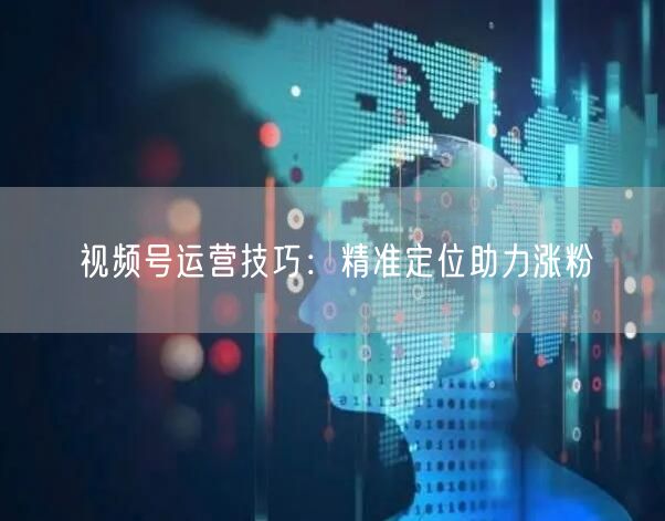 视频号运营技巧：精准定位助力涨粉