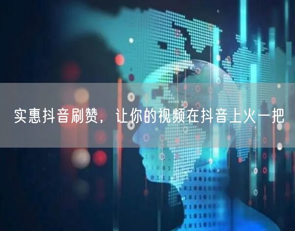 实惠抖音刷赞，让你的视频在抖音上火一把