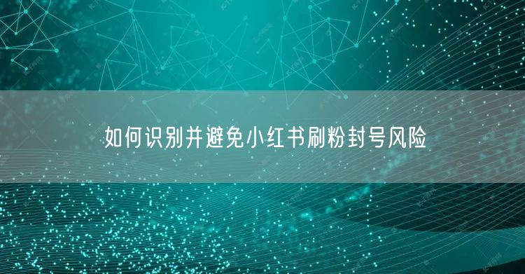 如何识别并避免小红书刷粉封号风险