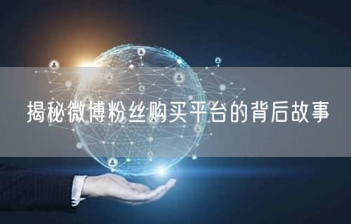揭秘微博粉丝购买平台的背后故事