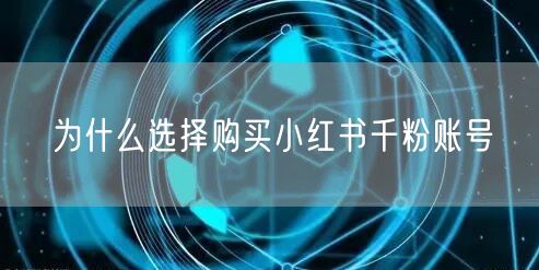 为什么选择购买小红书千粉账号